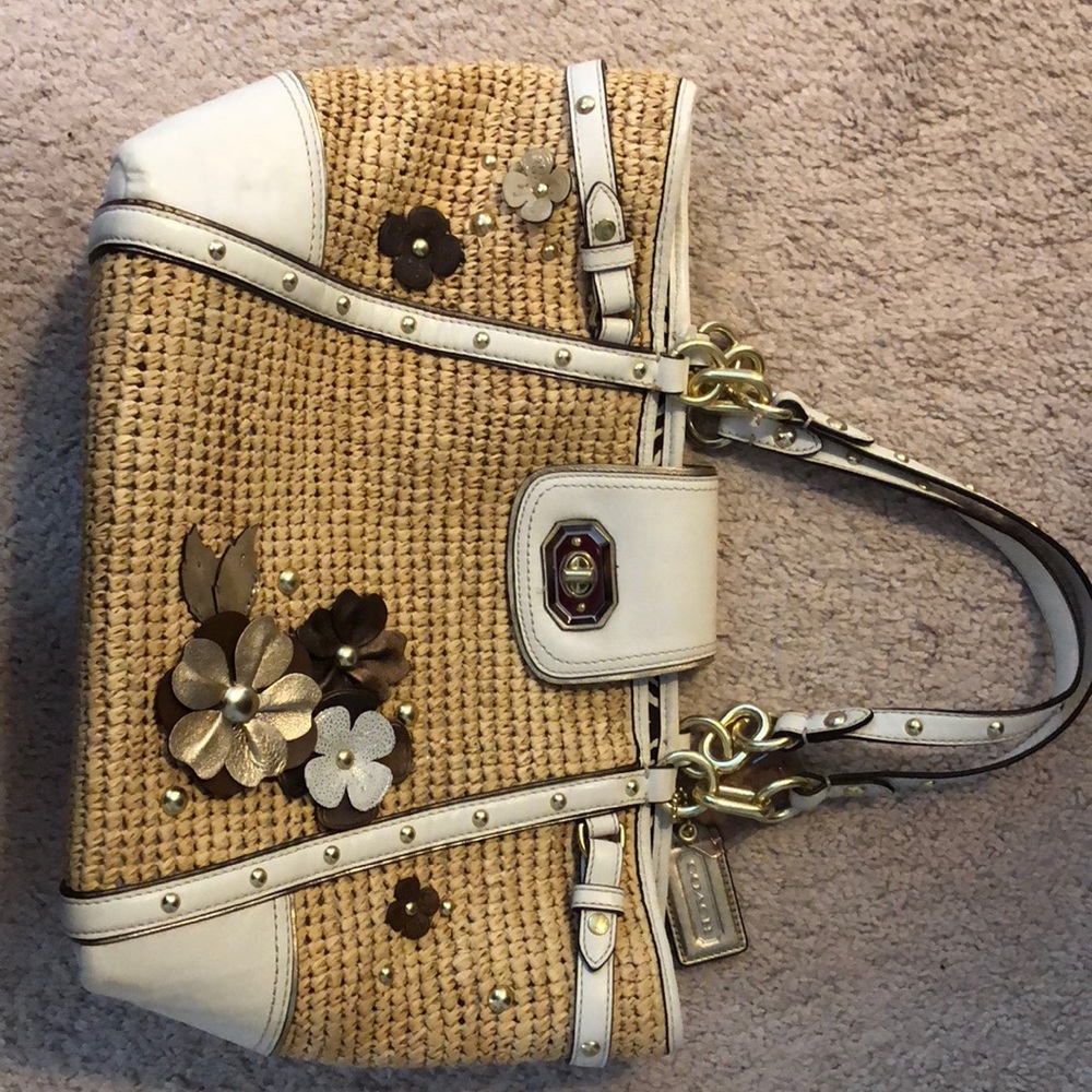 Coach straw purse